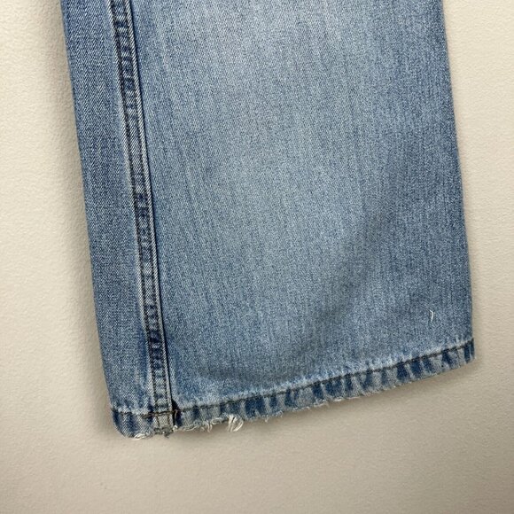 Todd Oldham Jeans 7x33 Blue Flare Leg Bell Bottom Mid Rise Denim 90s Y2K Hippie - Picture 7 of 15